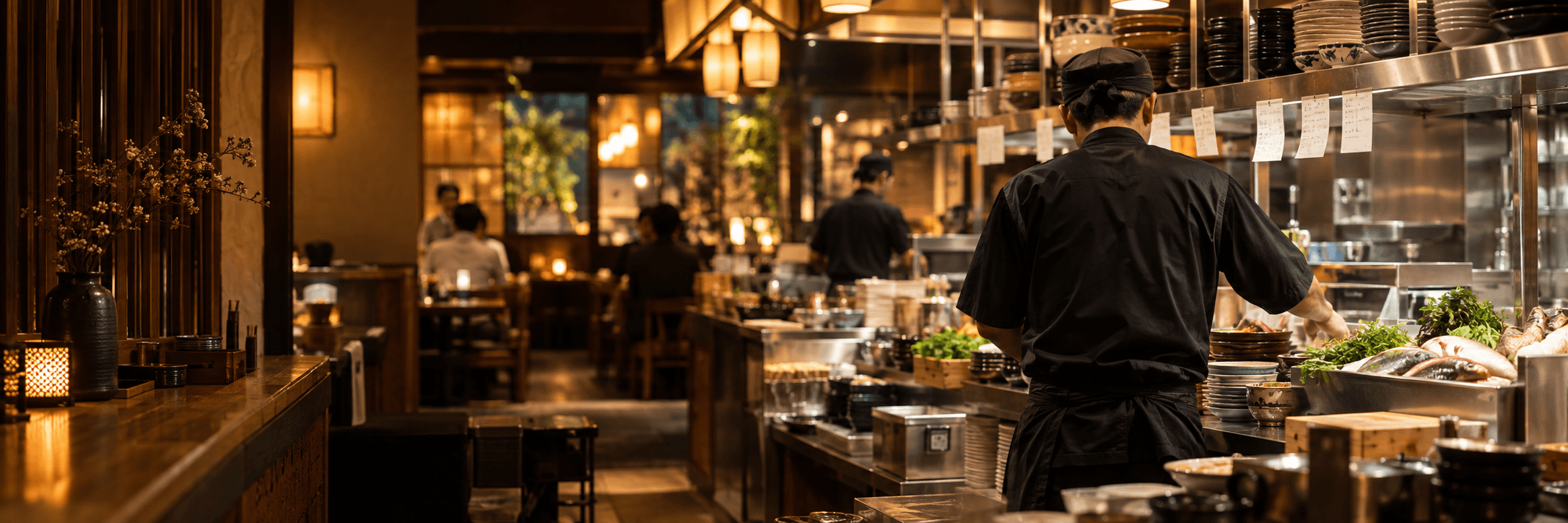 仕込みと営業準備を進める飲食店の厨房