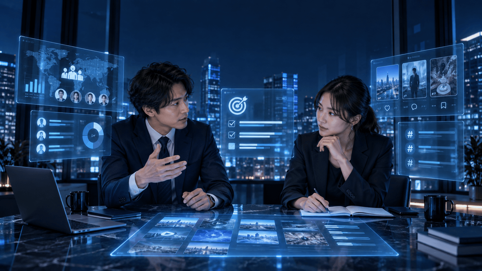 SNS施策の目的を整理する打ち合わせ